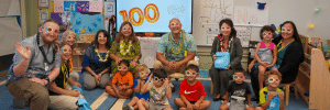 Lieutenant Governor Luke and adults with children in preschool classroom