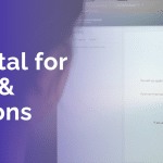 Person at computer with screen. Words on image: NEW Online Portal for Apostilles & Certifications.
