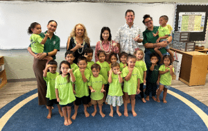Lieutenant Governor Luke with preschool students