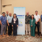 Lt. Gov. Sylvia Luke and group of digital infrastructure and tech leaders smiling for a group photo.