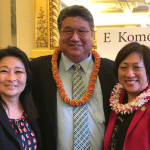 From left: Lt. Gov. Sylvia Luke (then a state representative), Sen. Ronald D. Kouchi, and Congresswoman Colleen Hanabusa at the Hawaiʻi on the Hill Policy Summit in Washington, D.C., 2018.